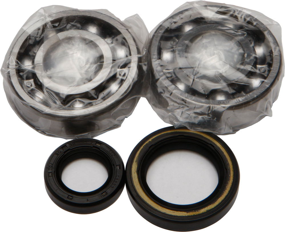 All Balls crankshaft bearing and seal kit for engine, showing assembled bearings and seals in a neat arrangement.