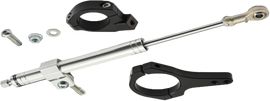 Polished HardDrive steering damper kit for 2020-2025 Harley FLXR models, includes mounting components and hardware.