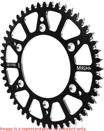 Mika Metals 50-tooth aluminum rear sprocket for Suzuki 520 motorcycle, showcasing the silver sprocket with gear teeth.
