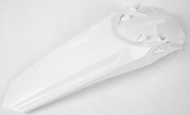 White Polisport Plastics rear fender for Honda CRF250 motorcycle, shown installed on the bike.