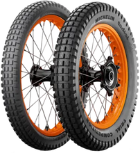 Load image into Gallery viewer, Michelin X11 Trial Competition Rear Tire 4.00R18 with bias ply construction and 64M load index, shown with tread pattern visible.