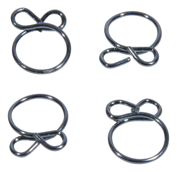 All Balls Hose Clamps Refill Kit for intake, carb, and fuel systems, includes four adjustable clamps for secure connections.