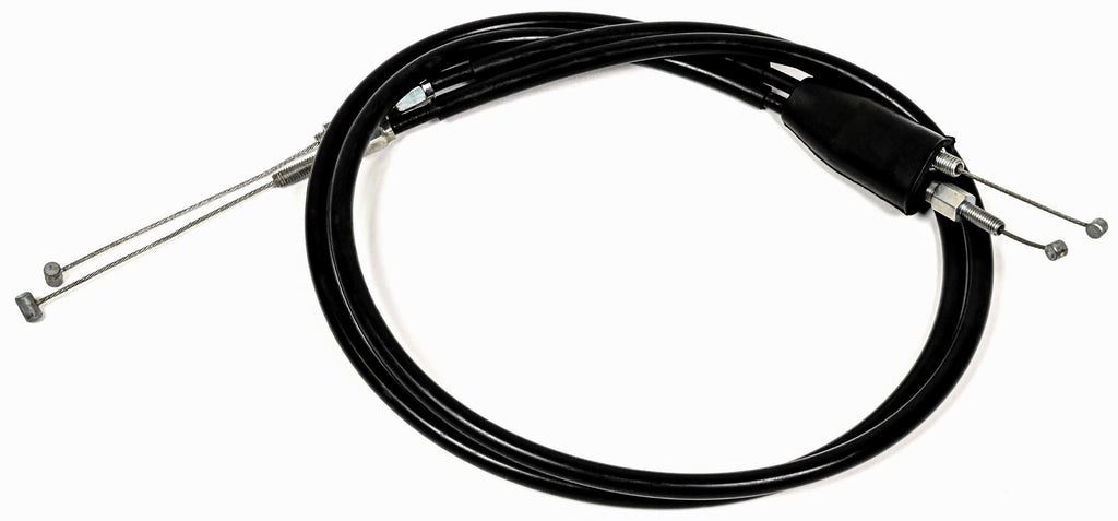bbr throttle cables 80-9611, hydraulic control lines, close-up of black flexible cables with metal fittings and connectors