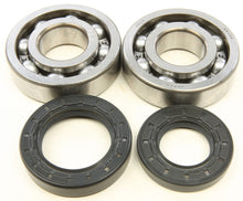 Load image into Gallery viewer, All Balls engine crankshaft bearing and seal kit 22-41005 with various bearings and seals arranged in packaging.