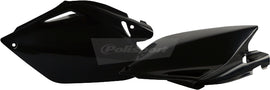 Polisport Plastics black side body panels for motorcycle, model 64-6281, featuring durable plastic construction.