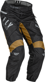 Fly Racing Patrol Pants in caramel and black, size 32, featuring durable fabric and adjustable waist for motorcycle riding comfort.
