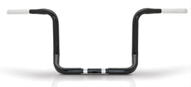 Black Burly Brand 13-inch Bagger Bar with 1.25-inch diameter, installed on a motorcycle handlebar for a rugged look.