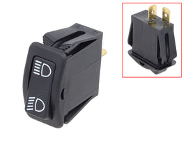 SP1 SP1 Headlight Switch 12-0174 showing a close-up of the black switch with labeled positions and wiring connectors.