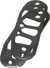 Load image into Gallery viewer, Cometic lower right rocker cover gasket for Evo X engine, shown in black rubber with metal reinforcement, designed for sealing.