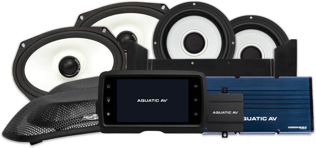 Aquatic AV Harley Package Flht 14-23 audio/visual communication system for Harley Davidson motorcycles, model 94-1522.