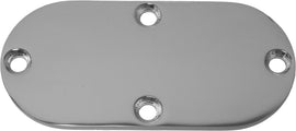 HardDrive chrome engine hard drive inspection cover with OEM part number 60572-86, designed for vehicle engine inspection.