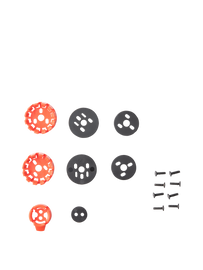 Alpine Star Sm7 helmet visor connection set in various sizes, shown with multiple helmet accessories for secure fit.