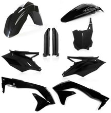 Charger l'image dans la galerie, Acerbis full plastic kit in black, including various plastic panels and parts for motorcycle or ATV protection and style.