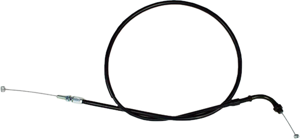 Motion Pro black vinyl throttle pull cable for motorcycle or ATV, featuring durable control line construction.