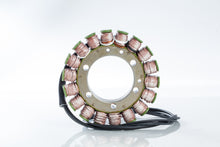 Load image into Gallery viewer, Ricks Motorsport Electric Stator 27-21023 for motorcycle electrical systems, showing the metallic stator with wiring connections.