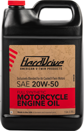 HardDrive Full Synthetic 20W50 engine oil gallon container, chemical product for automotive engine lubrication.