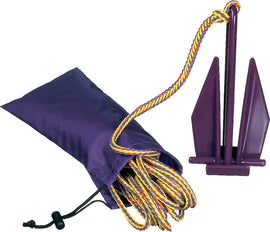 Kwik Tek Fluke Style Anchor and carrying bag for boating and water sports accessories, shown in the image.