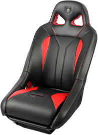 Pro Armor G2 Rear Seat in red for Polaris RZR, featuring durable construction and secure mounting for off-road riding.
