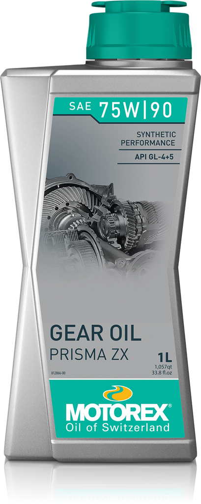 Motorex Prisma Zx Gear Oil 75w90 1L container for automotive gear lubrication, shown in the image with product label.