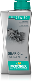 Motorex Prisma Zx Gear Oil 75w90 1L container for automotive gear lubrication, shown in the image with product label.