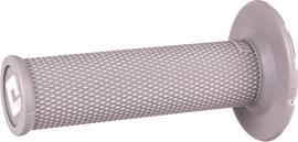 ODI Grips universal lock-on no waffle design in grey-soft and silver, showcasing secure grip and ergonomic details.