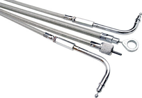 Motion Pro Armor Coat throttle push cable for motorcycles, showing the durable black cable with protective coating and connectors.