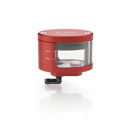 RIZOMA Next front brake reservoir in red, designed for motorcycle braking systems, featuring sleek, compact design.