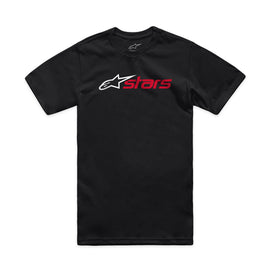 Alpine Star Blaze 2.0 CSF Tee in black, white, and red, XL size, featuring a casual graphic design on the front.