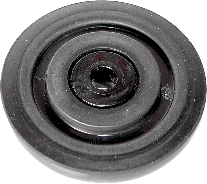 Black PPD idler wheel, 5.00-inch diameter and 0.625-inch width, suitable for industrial or machinery applications