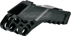 Polisport Plastics black drive chain guide for bicycles, model 64-0202, shown mounted on a bike frame.