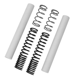 Burly Brand Lowboy 1-2 inch fork kit for 49mm forks, suspension upgrade for Harley Davidson bikes, with black components and mounting hardware.