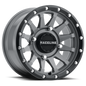 Raceline Trophy 15x6 grey wheel for Polaris RZR with 5+1 offset, showing a close-up of the gray alloy wheel design.