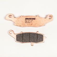Load image into Gallery viewer, Braking brand sintered sport brake pad set 31-782 showing close-up of black brake pads with metal backing plates