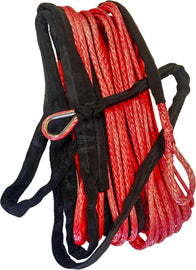 Red Open Trail synthetic winch rope, 3/16 inch diameter, 50 feet long, coiled on a reel for off-road recovery use.