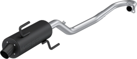 MBRP Exhaust single slip-on system with black performance muffler, showcasing the sleek exhaust pipe and muffler design.