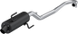 MBRP Exhaust single slip-on system with black performance muffler, showcasing the sleek exhaust pipe and muffler design.