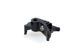 Black PUIG lever adapter for KTM brake levers, shown installed on motorcycle brake system, designed for improved control and fit.
