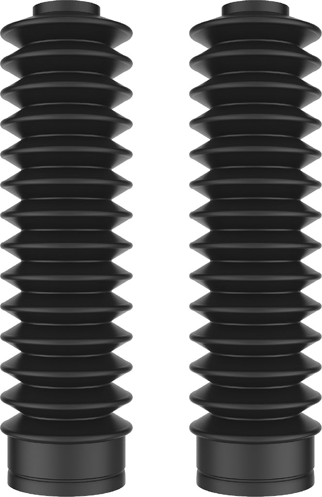 Polisport Plastics MX fork boots in black, for 350x41x60mm forks, with 28 waves, designed for motocross bikes.