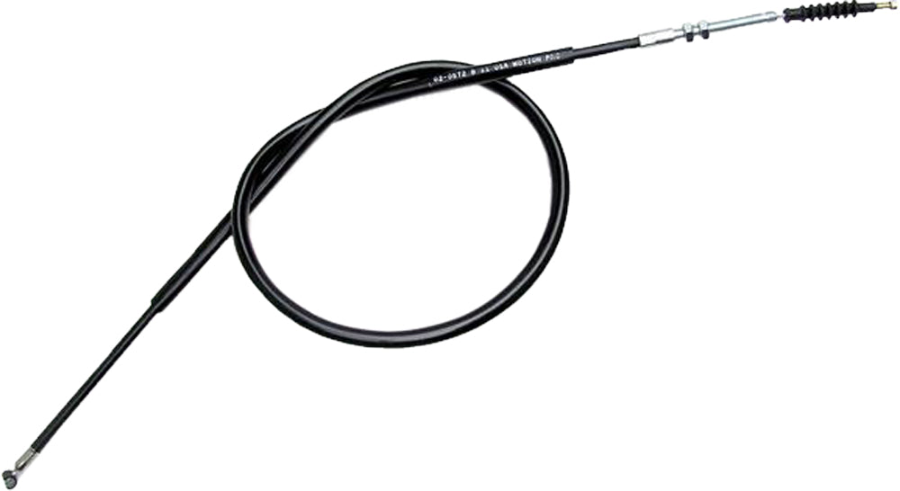 Motion Pro black vinyl clutch cable 70-2572 for motorcycles, showing the flexible cable with protective black vinyl coating.