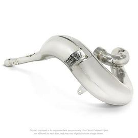 Pro Circuit P/C Platinum Pipe exhaust for Honda motorcycles, showcasing the sleek, polished exhaust pipe with branding details.