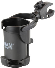 Load image into Gallery viewer, Ram brand cup holder with claw mount accessory, designed for vehicle convenience and easy attachment.