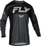 Fly Racing Lite Jersey in charcoal and black, lightweight motocross jersey with a comfortable fit and breathable fabric.