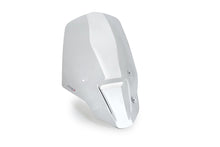 Load image into Gallery viewer, Clear PUIG touring windscreen for motorcycle, showing the transparent, curved windshield with mounting hardware visible.