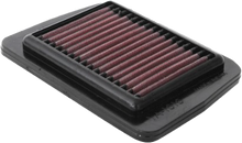 Load image into Gallery viewer, K&amp;N Yam 711818 air filter showing the rectangular filter element with branding, designed for improved engine airflow and performance.