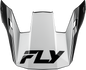 Fly Racing Rayce Repeat helmet visor in black and white, XS-LG size, with a sleek design and secure attachment points.