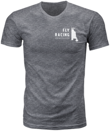 Fly Racing Fly Squad Tee in grey heather, XL, casual T-shirt with Fly Racing logo, displayed on a white background.