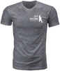 Fly Racing Fly Squad Tee in grey heather, showing a casual crewneck shirt with Fly Racing logo on the front.