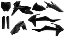 Load image into Gallery viewer, Acerbis black full plastic kit for motorcycles, featuring various plastic panels and components on a neutral background.
