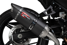 Load image into Gallery viewer, Yoshimura Exhaust Street AT2 stainless steel muffler with carbon fiber end cap, designed for motorcycle performance and style.