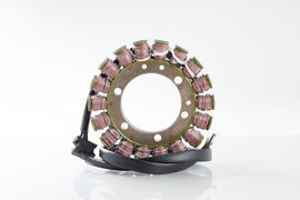 Ricks Motorsport Electric Stator 27-21207 for motorcycle electrical system, showing the coil and wiring connections on a white background.